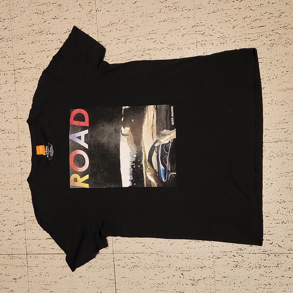 Hugo Boss Black 'Road' Spellout Graphic Crewneck T-Shirt